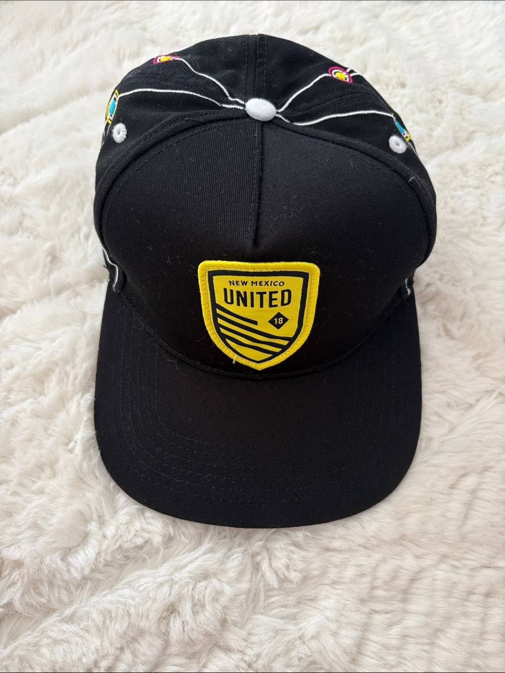 Unisex New Mexico United Soccer Cap (black and yellow, meow wolf)